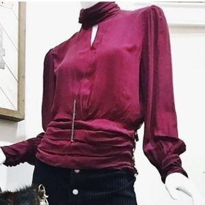 NWT Stunning 'on the road' mock neck blouse